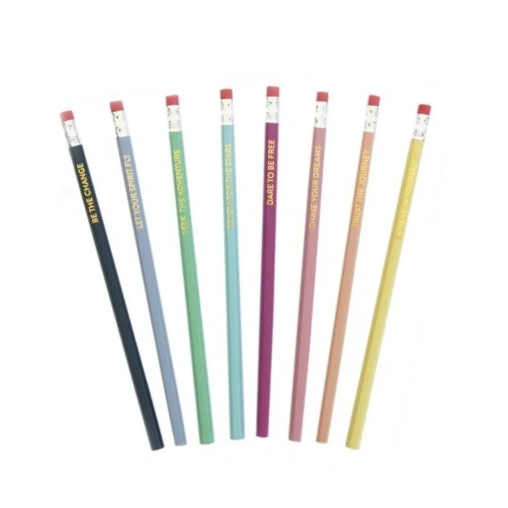 Eccolo Target, Follow Your Phases Pencils, Set of 8, Inspiration Quotes Teacher